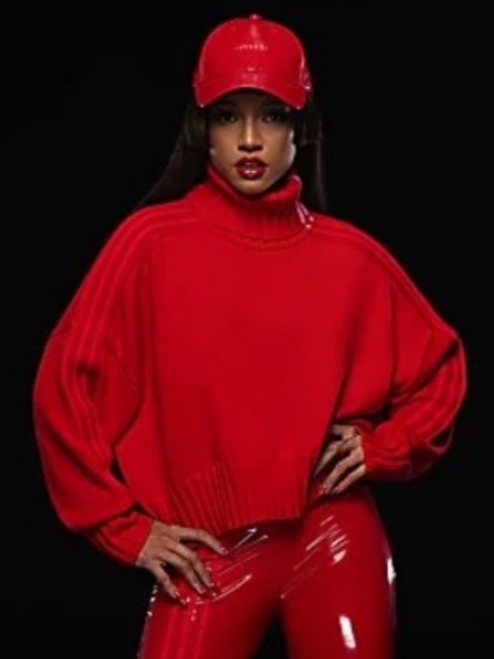 Adidas x Ivy Park Red Turtleneck Sweater Like New 2X
